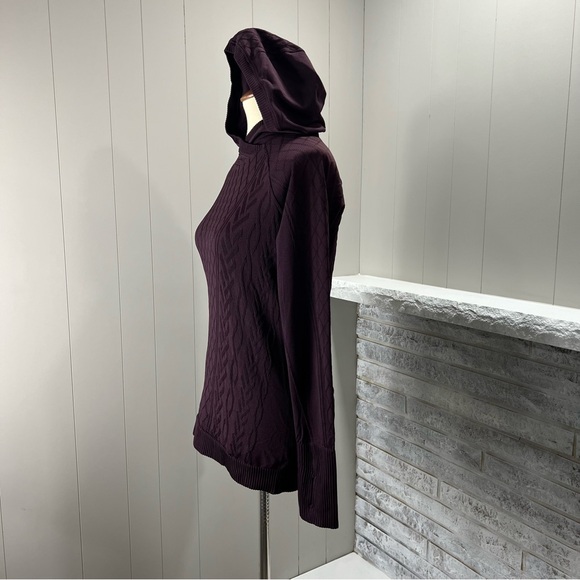 Lululemon Rest Less Hoodie Black Cherry Diamond Stitch Hooded Sweater 10 - Picture 2 of 5